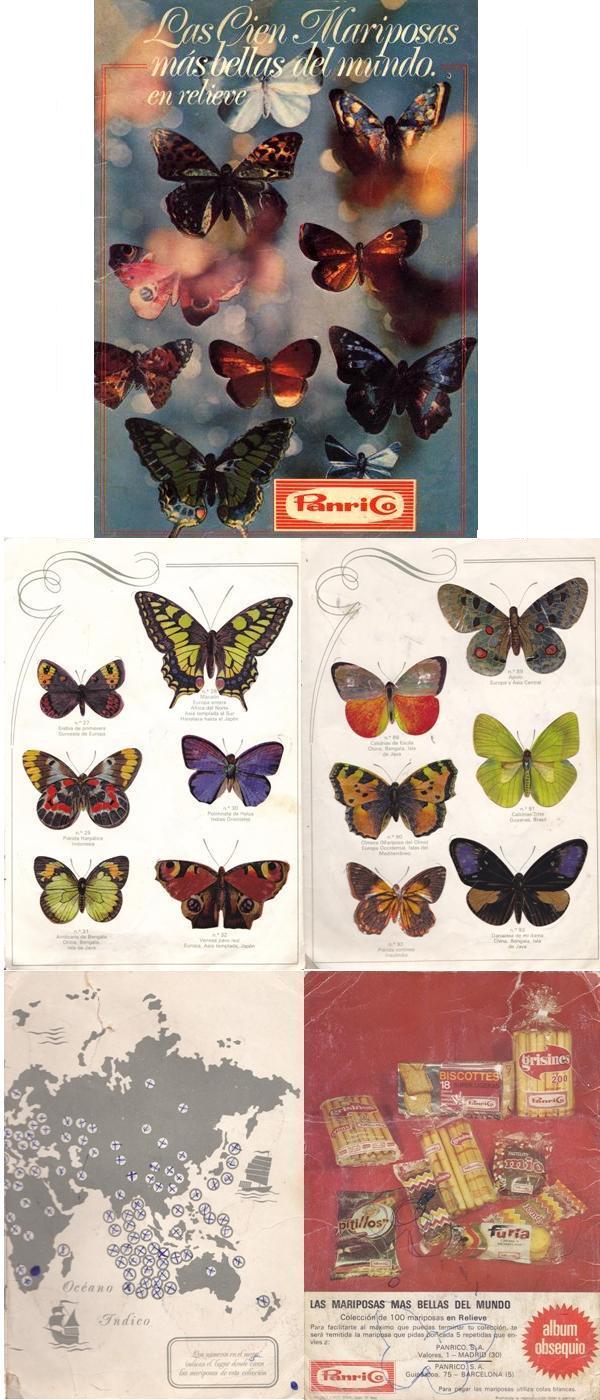 �lbum de cromos de Las cien Mariposas m�s bellas del Mundo en relieve de Panrico