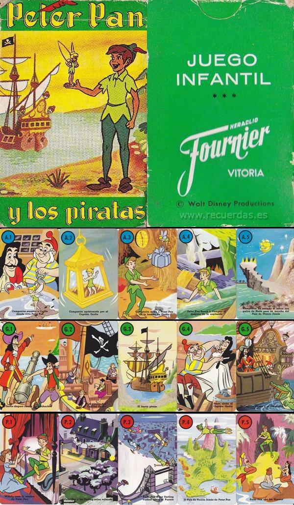 Juguetes - Baraja de cartas de Peter Pan y los piratas (Heraclio Fournier).